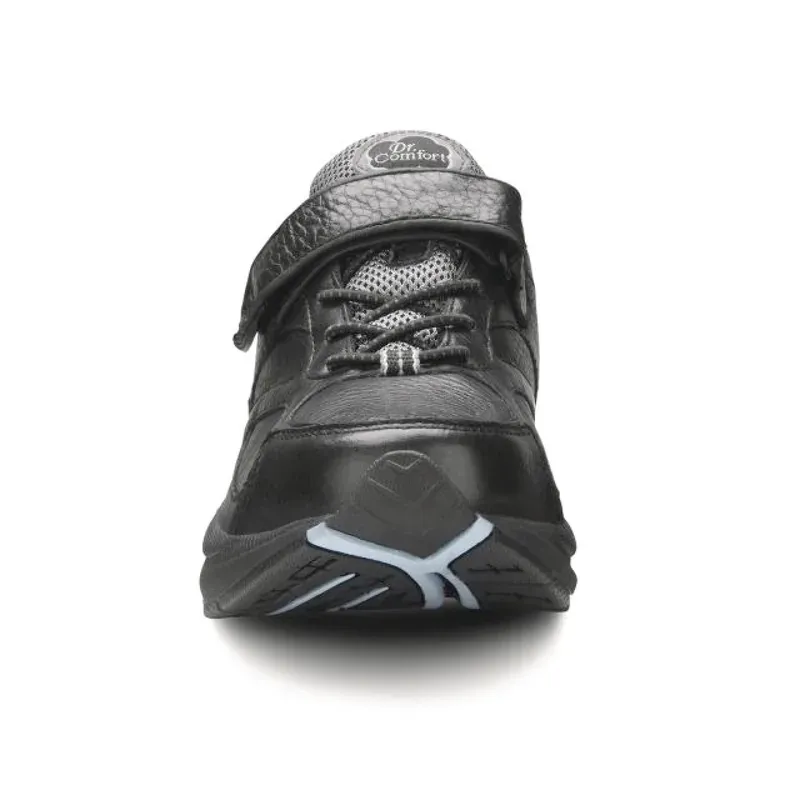 The Dr. Comfort Spirit in black, front view showing the width of the toe box