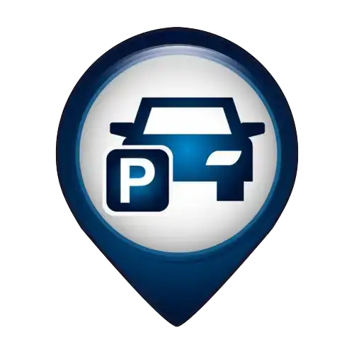 Street parking on Melville Road directly outside the clinic