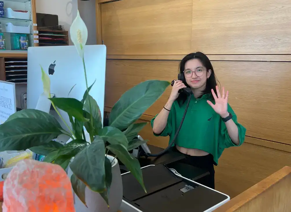 The reception desk