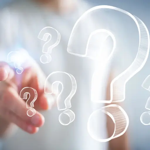 Person pointing at question marks – podiatry FAQs in Brunswick