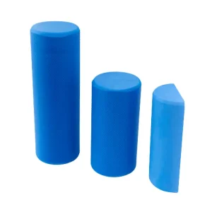 Blue foam rollers in various sizes for podiatry foot and lower limb rehabilitation